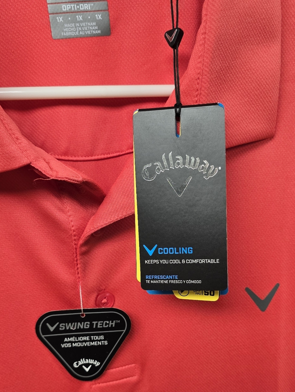 Callaway Opti‑Dry Swing Tech Golf Polo – Red – Men’s XL NWT – Moisture Wicking - Picture 5 of 7